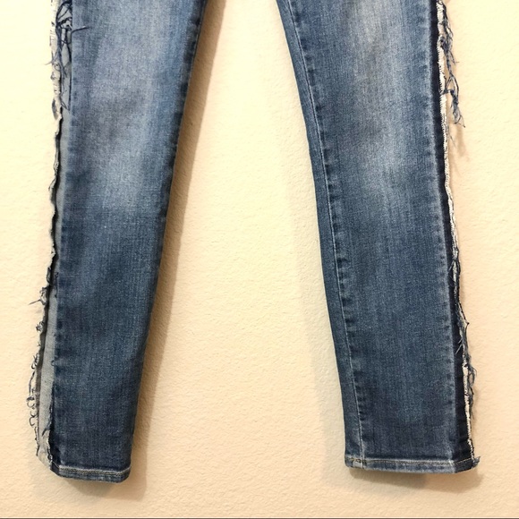 \7 FAM\• Distressed Side Stripe Jeans - Picture 6 of 16